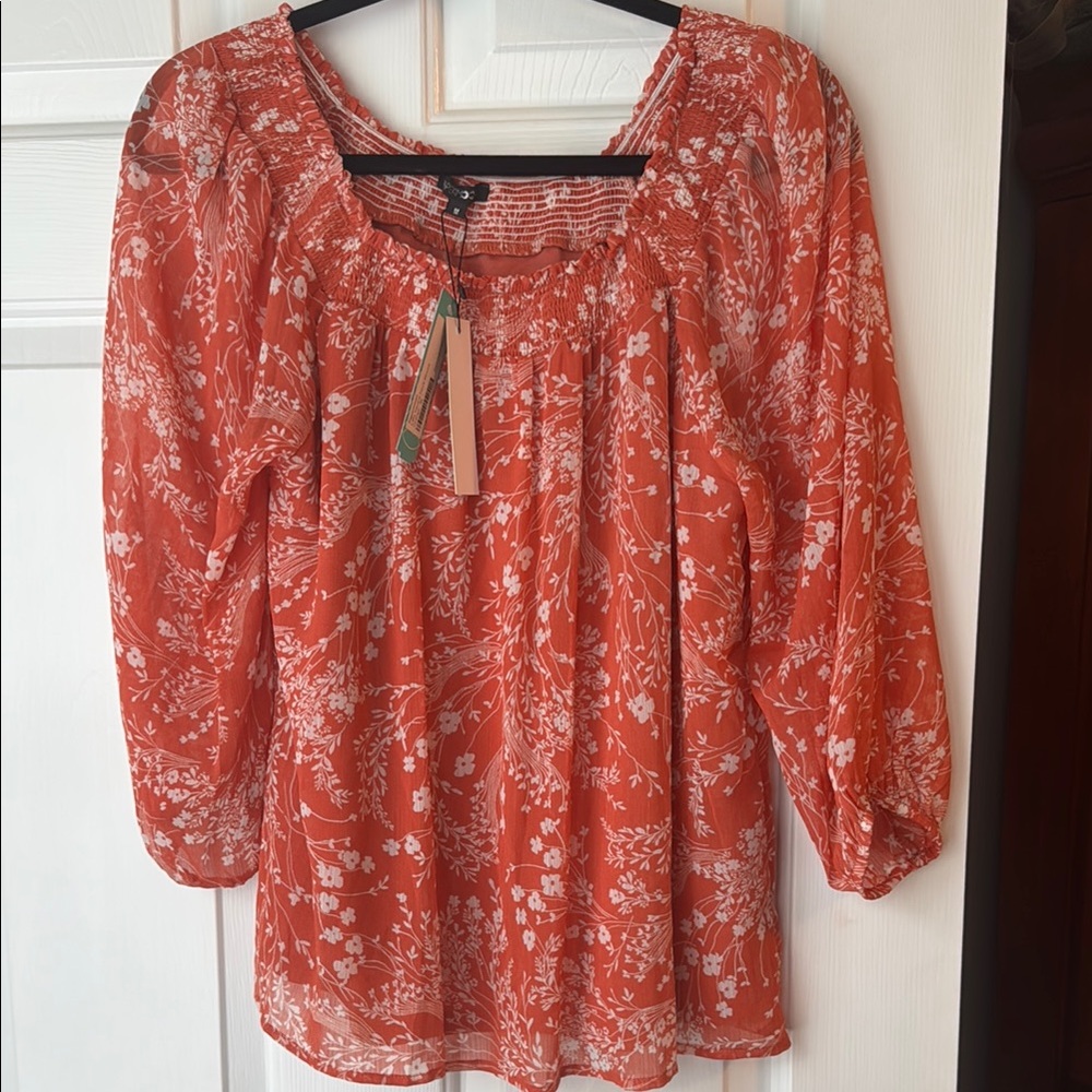 Floral Orange Women’s Top